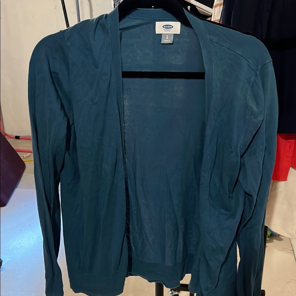Old Navy Blue Cardigan Sweater Classic Knit